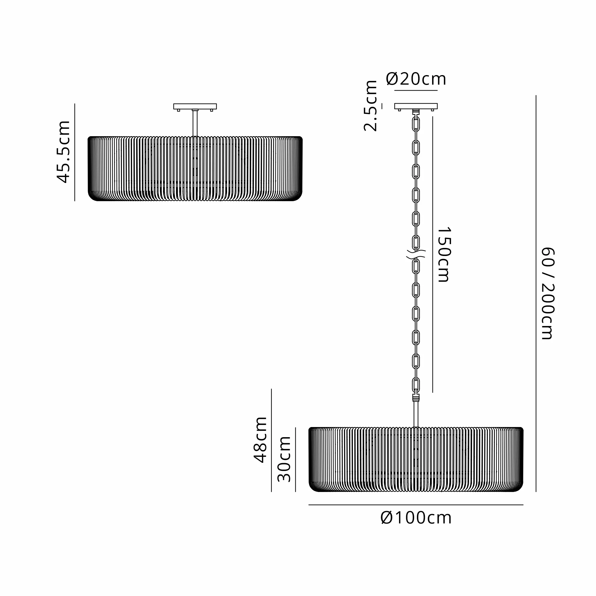 Jonas 9/12/15 Lt Round Pendant/Semi Ceiling- Various Finishes & Sizes - Image 20