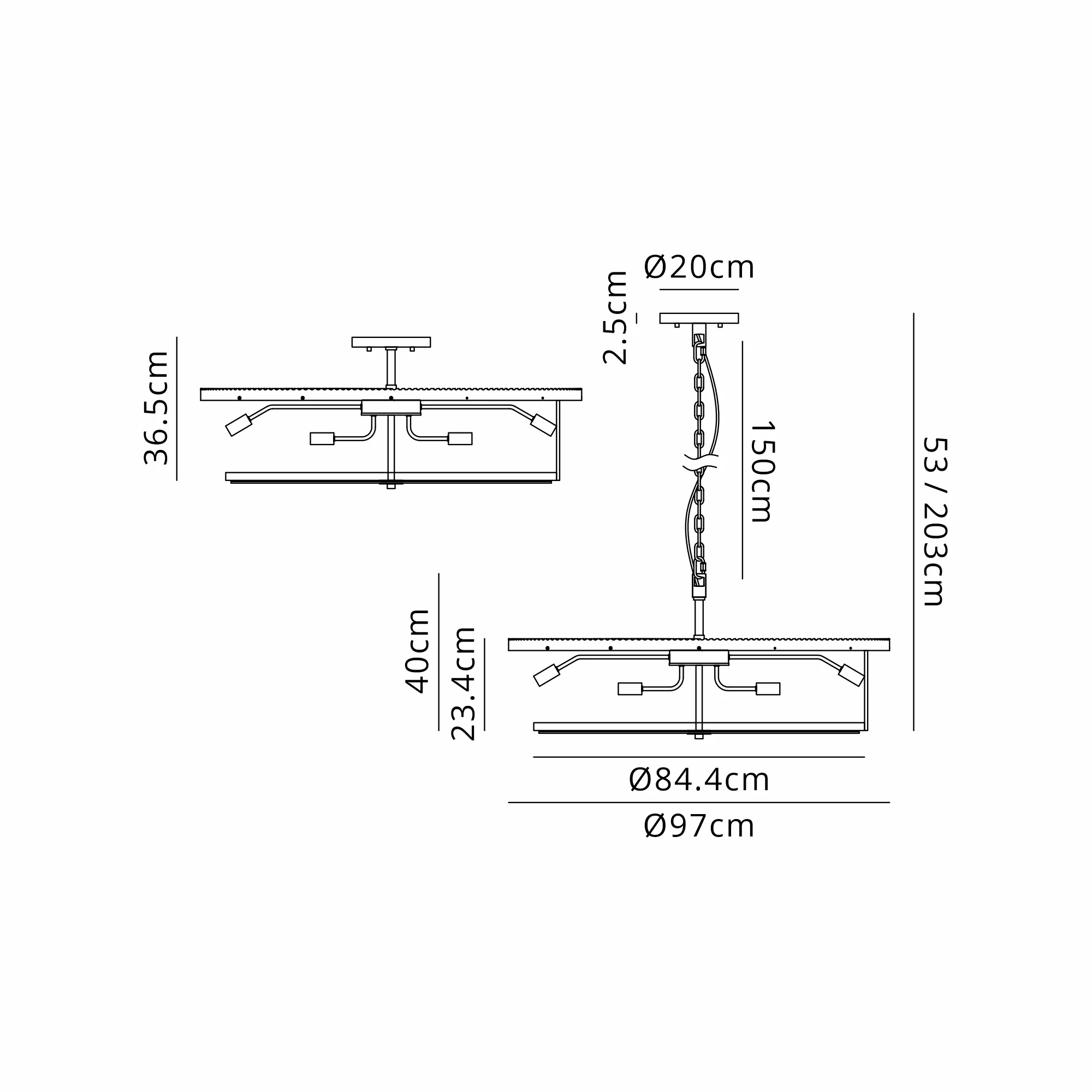 Jonas 9/12/15 Lt Round Pendant/Semi Ceiling- Various Finishes & Sizes - Image 28
