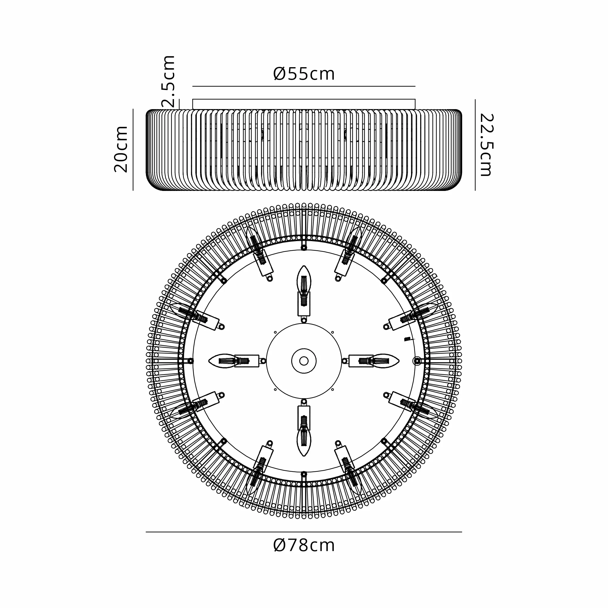 Jonas Round Flush Ceiling Light- Various Sizes & Finishes - Image 17
