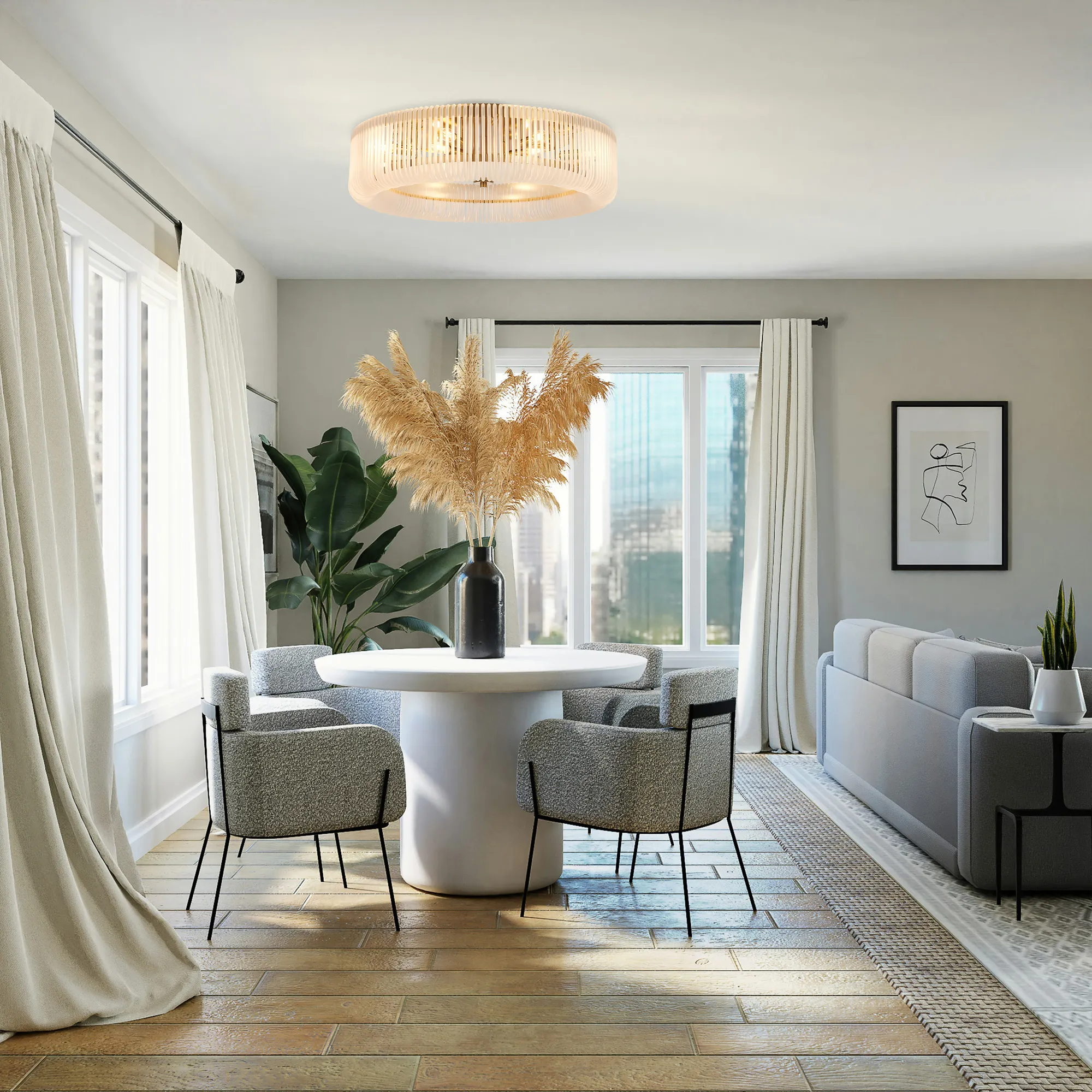 Jonas Round Flush Ceiling Light- Various Sizes & Finishes - Image 70