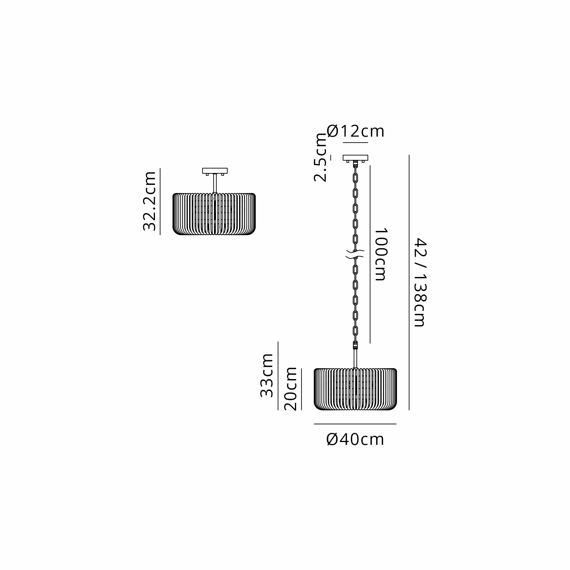Jonas Round Pendant 6Lt - Various Colours - Image 10