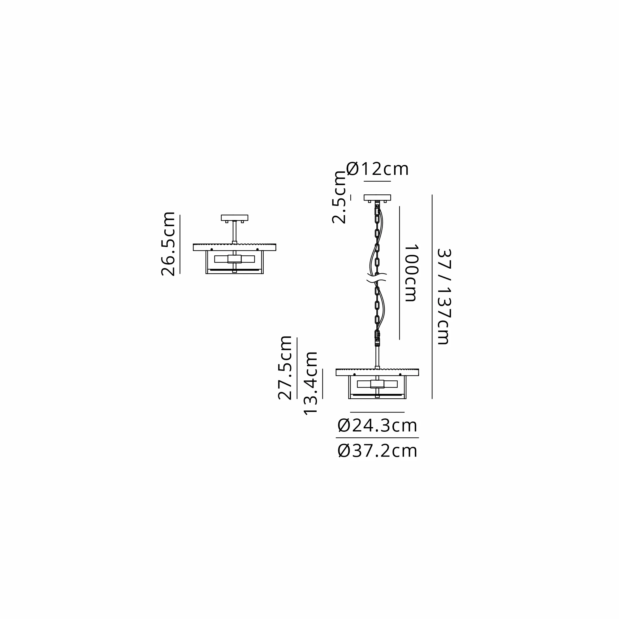 Jonas Round Pendant 6Lt - Various Colours - Image 9