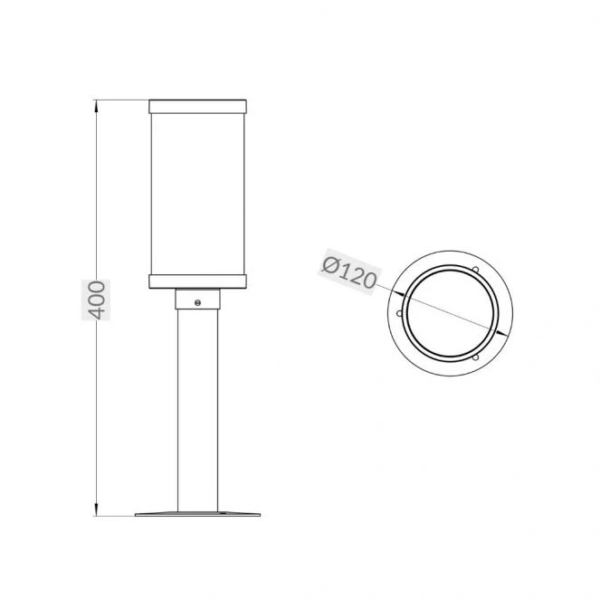 Jordan IP44 Black Bollard Light - Small and Large - Image 3