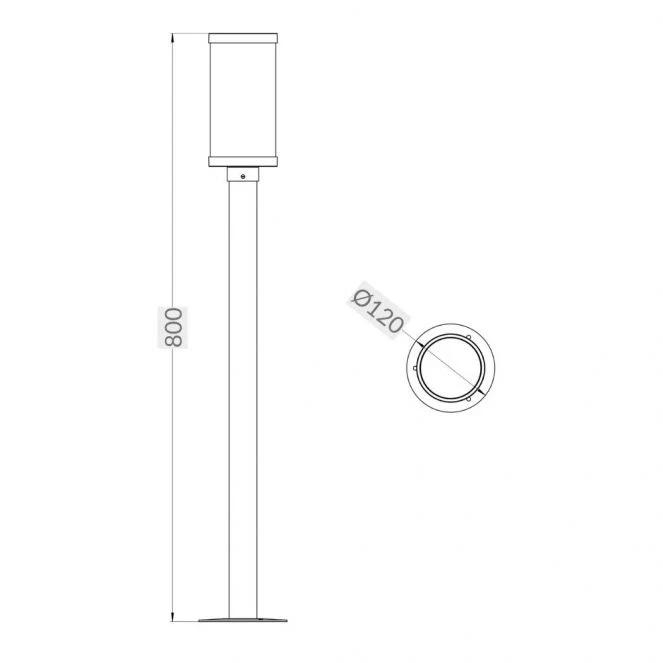 Jordan IP44 Black Bollard Light - Small and Large - Image 4
