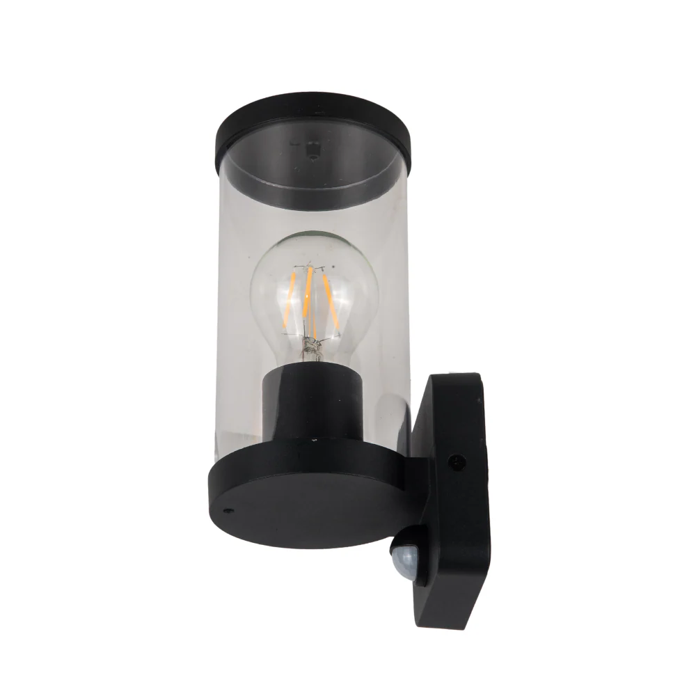 Jordan IP44 Black Wall Light - Optional PIR Sensor - Image 2