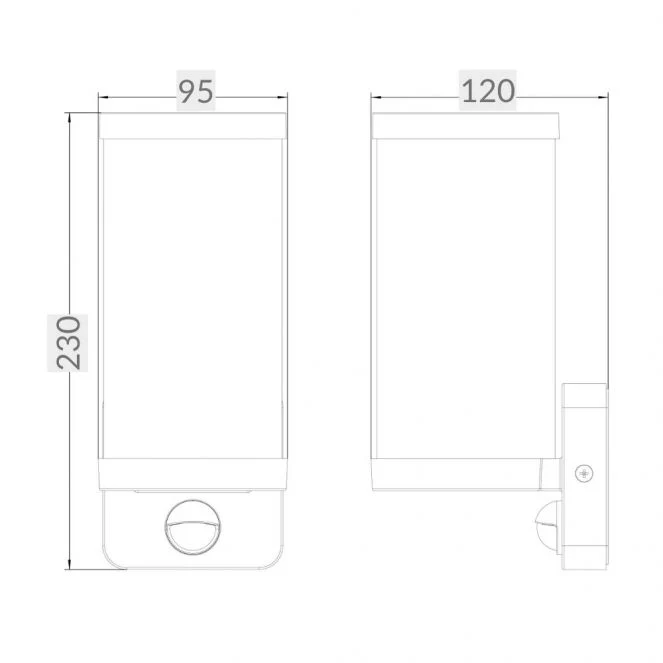 Jordan IP44 Black Wall Light - Optional PIR Sensor - Image 4