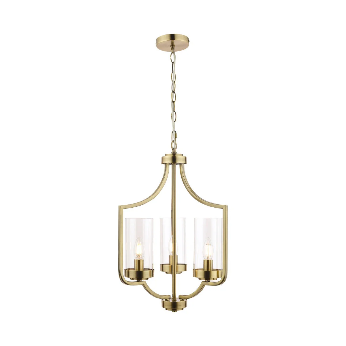 Joseph 3/5Lt Chandelier Antique Brass/Polished Chrome