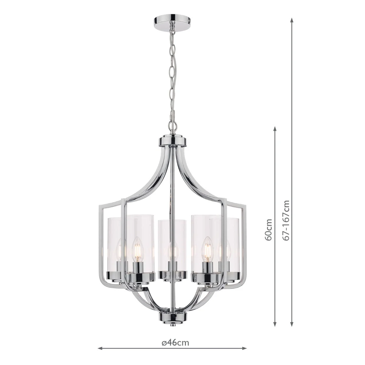Joseph 3/5Lt Chandelier Antique Brass/Polished Chrome - Image 12