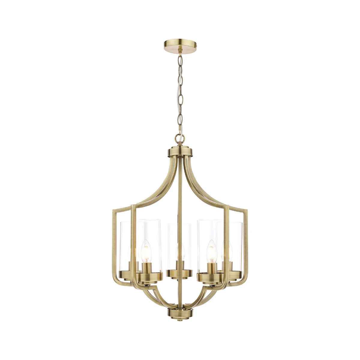 Joseph 3/5Lt Chandelier Antique Brass/Polished Chrome - Image 13