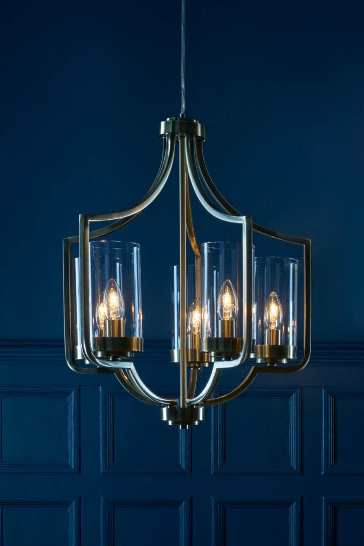 Joseph 3/5Lt Chandelier Antique Brass/Polished Chrome - Image 15