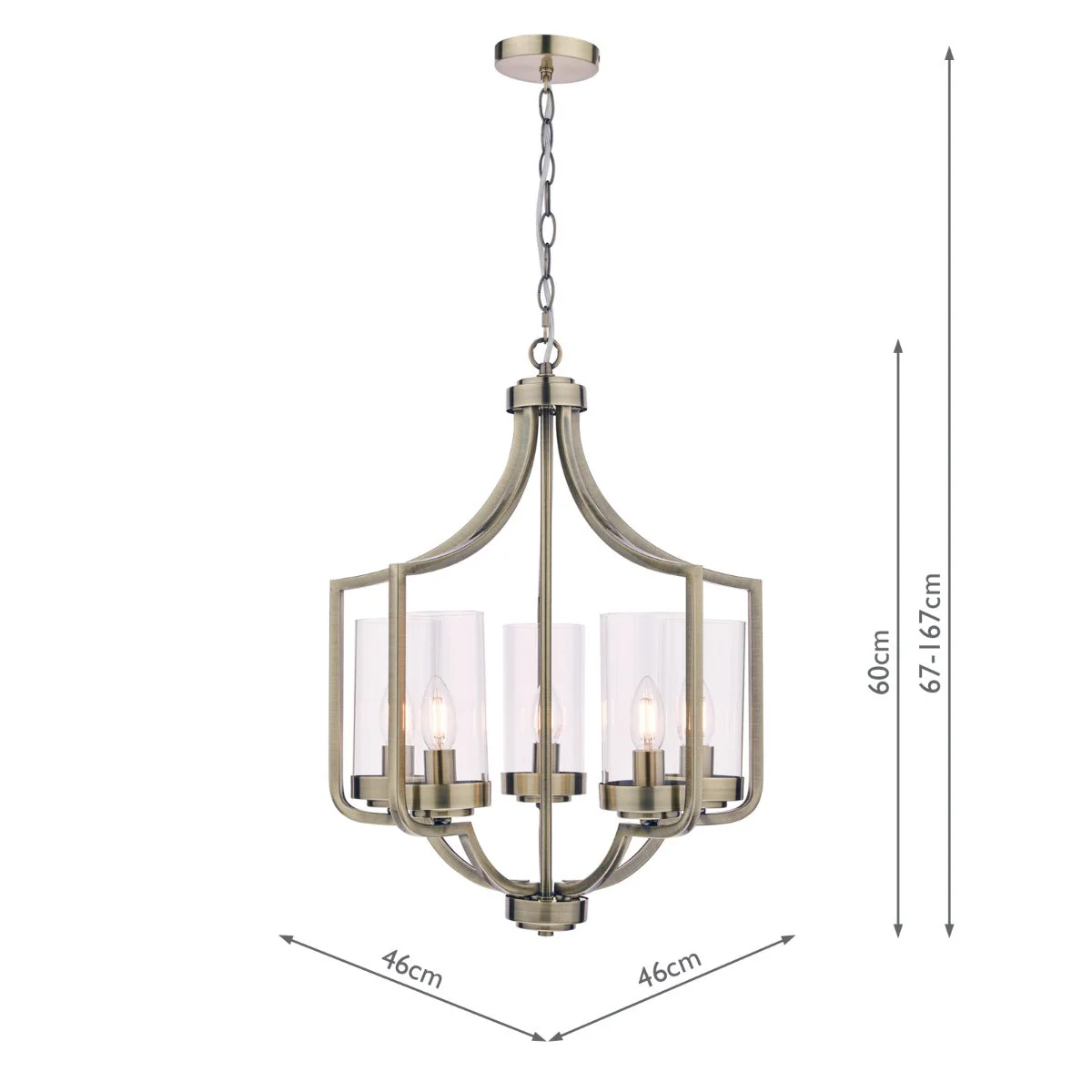 Joseph 3/5Lt Chandelier Antique Brass/Polished Chrome - Image 16
