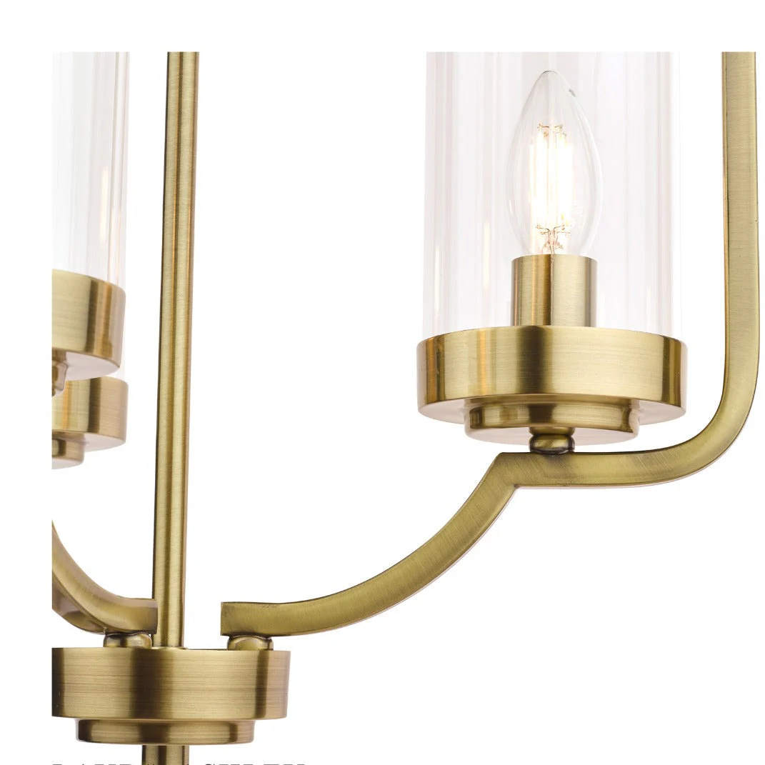 Joseph 3/5Lt Chandelier Antique Brass/Polished Chrome - Image 2