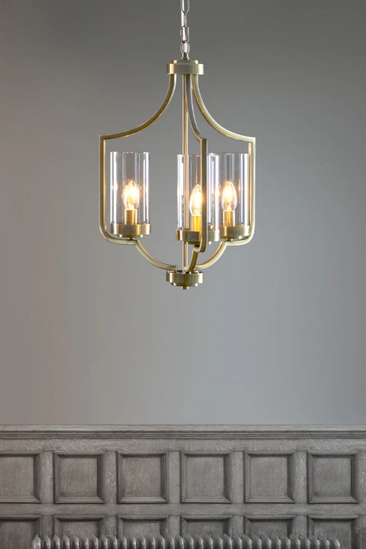 Joseph 3/5Lt Chandelier Antique Brass/Polished Chrome - Image 3
