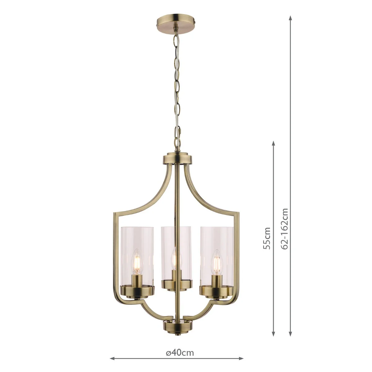 Joseph 3/5Lt Chandelier Antique Brass/Polished Chrome - Image 4