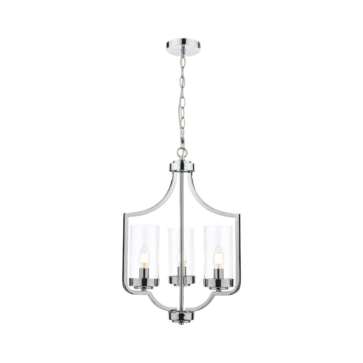 Joseph 3/5Lt Chandelier Antique Brass/Polished Chrome - Image 5