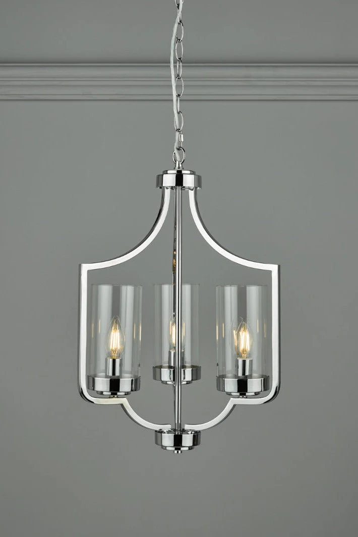 Joseph 3/5Lt Chandelier Antique Brass/Polished Chrome - Image 7