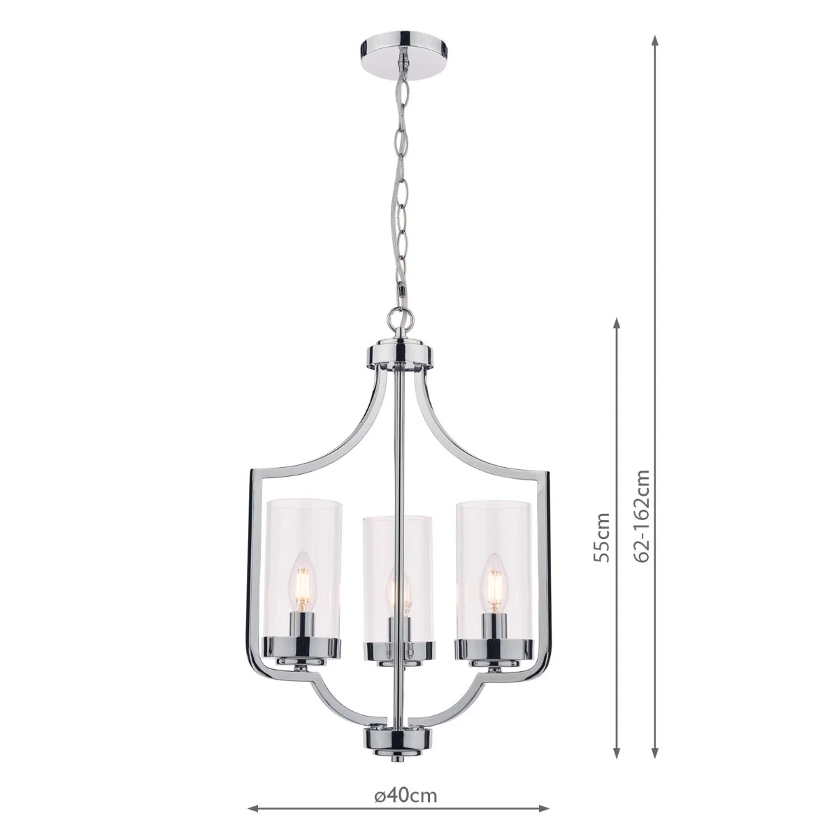 Joseph 3/5Lt Chandelier Antique Brass/Polished Chrome - Image 8