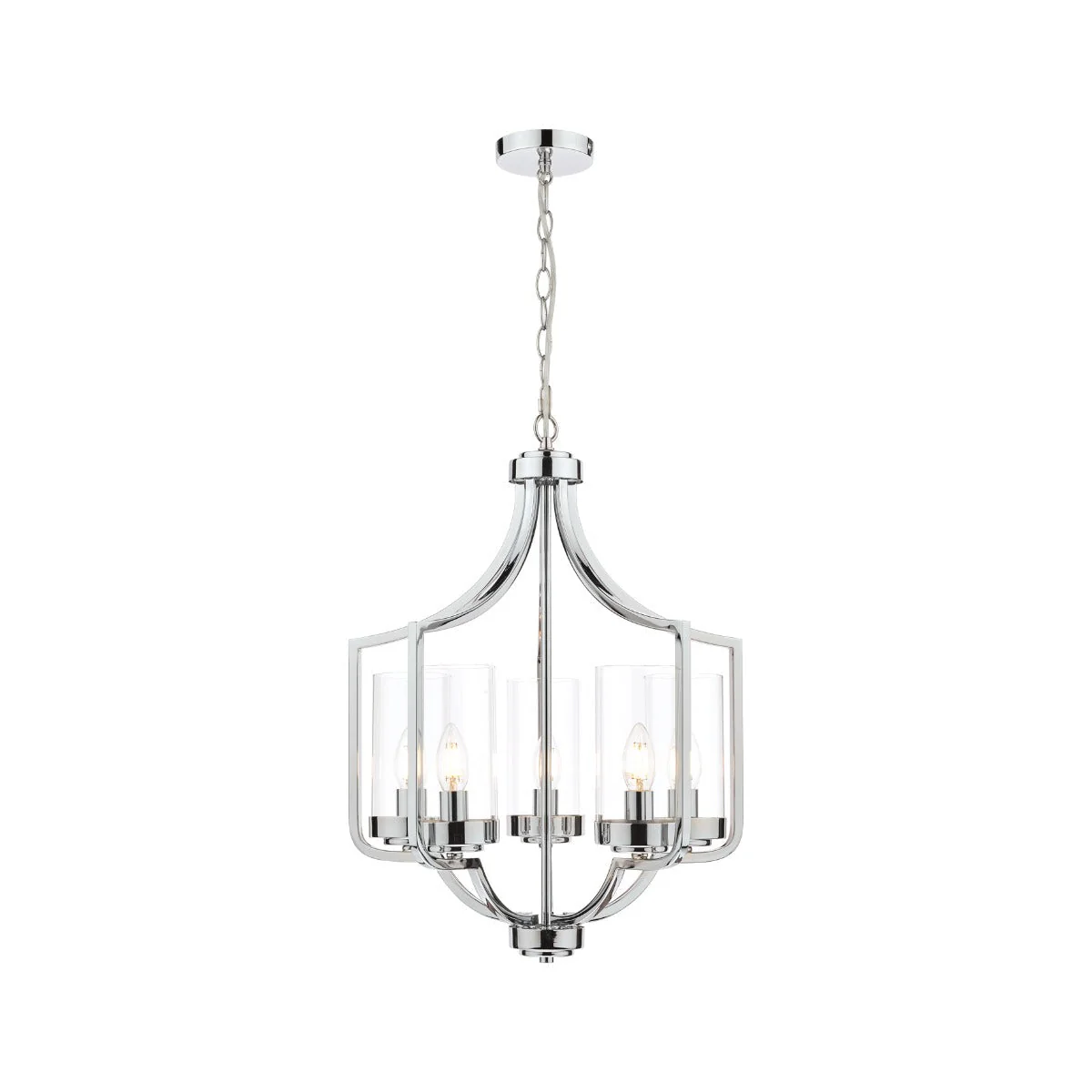 Joseph 3/5Lt Chandelier Antique Brass/Polished Chrome - Image 9