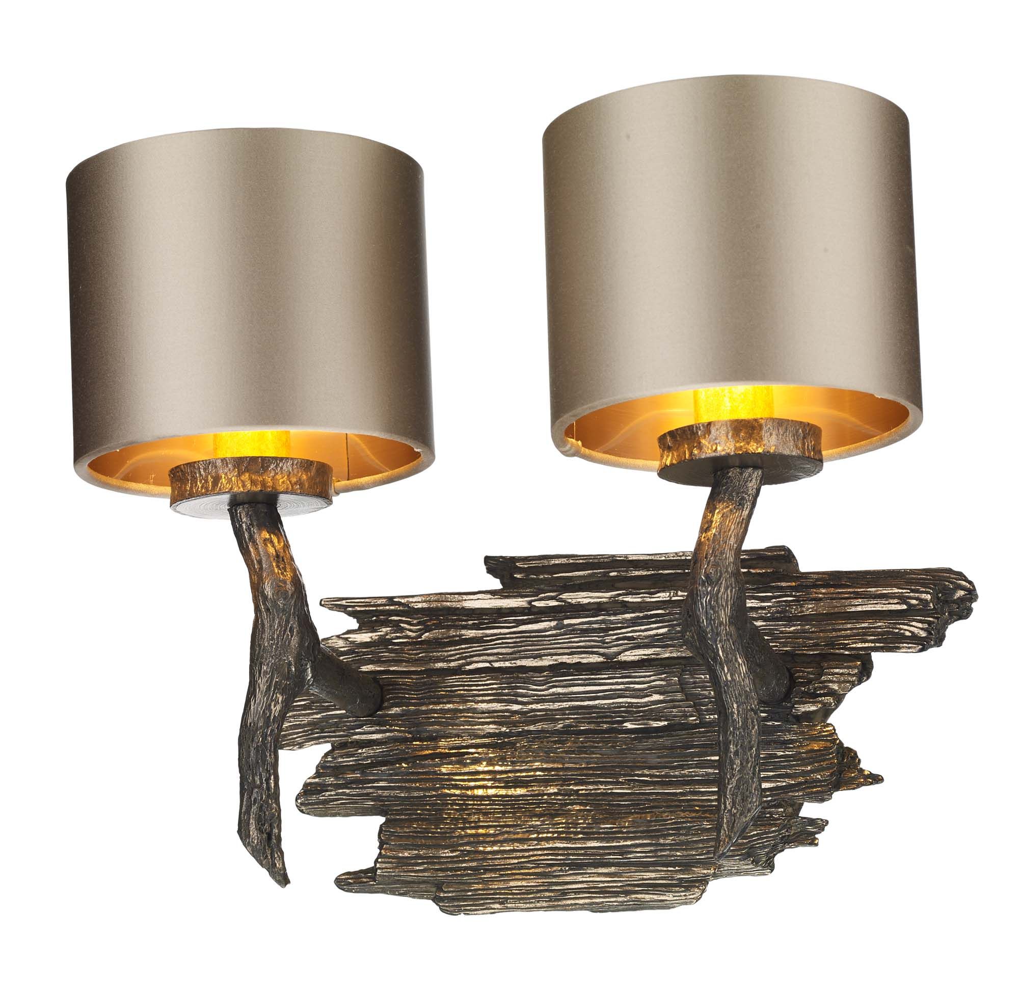 Joshua Single/Double Wall Light with Silk Shade Bespoke Colour - Image 6