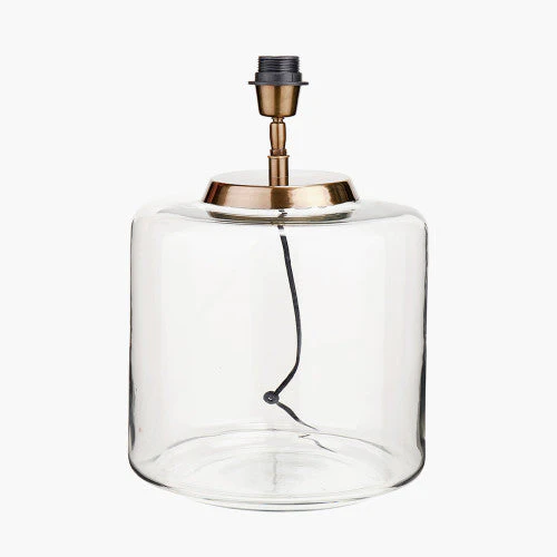 Josie Clear Glass and Antique Brass Metal Large Table Lamp Base - Image 3