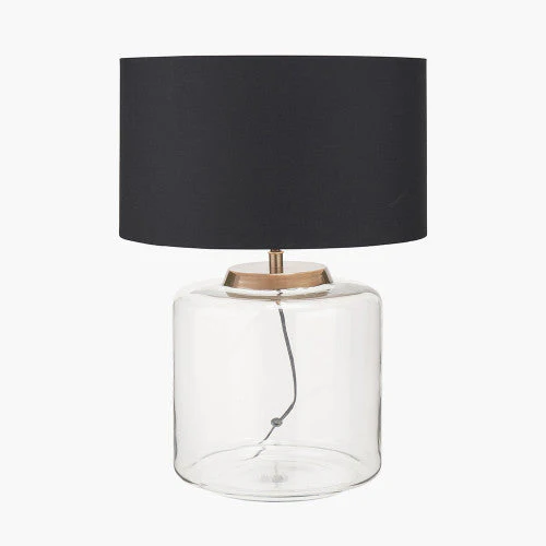Josie Clear Glass and Antique Brass Metal Large Table Lamp Base - Image 5