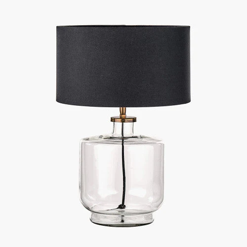 Josie Clear Glass and Antique Brass Metal Large Table Lamp Base - Image 7
