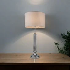 Julie Crystal Table Lamp- Antique Brass/ Polished Chrome Finishes - Image 2