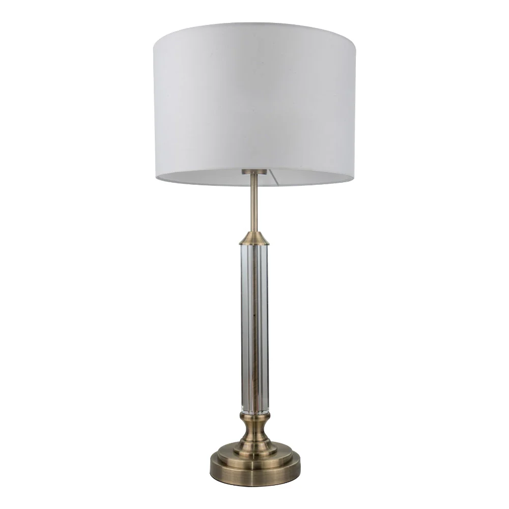 Julie Crystal Table Lamp- Antique Brass/ Polished Chrome Finishes - Image 3