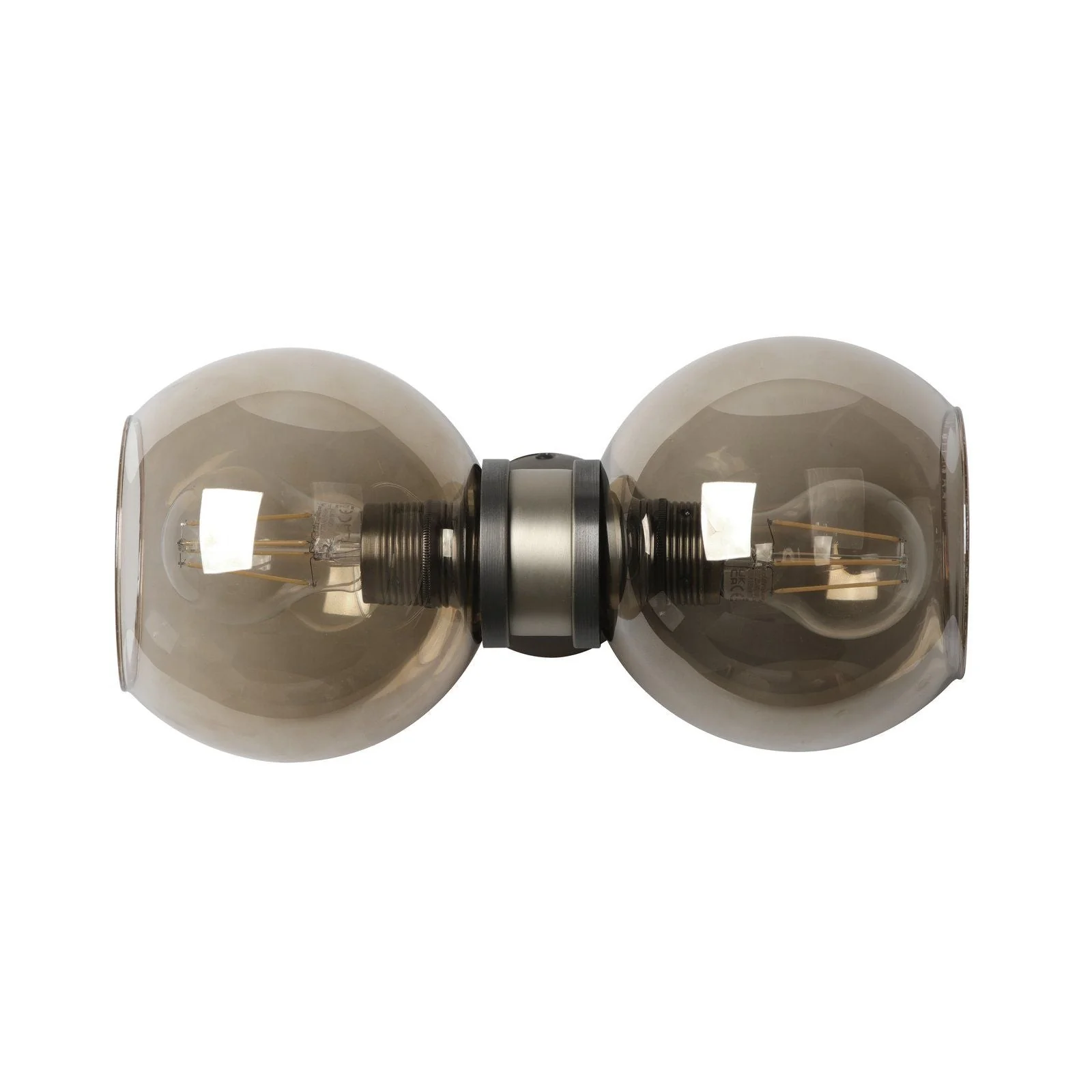 Juno 2 Light Wall Light Antique Brass and Amber Glass - Image 4