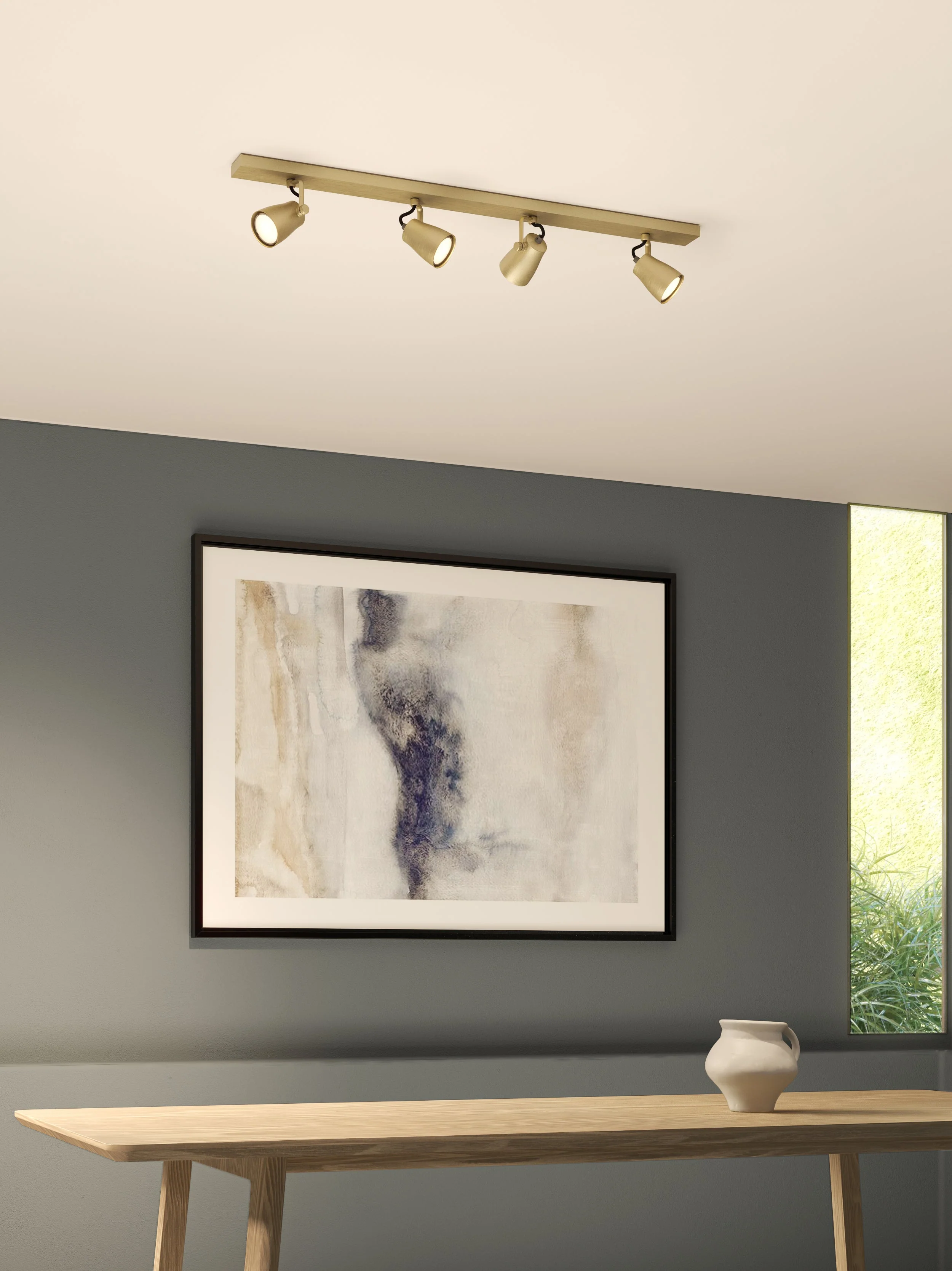Juno Triple/Four Bar Indoor Spotlight in Bronze/Matt Brushed Brass GU10 IP20 - Image 15