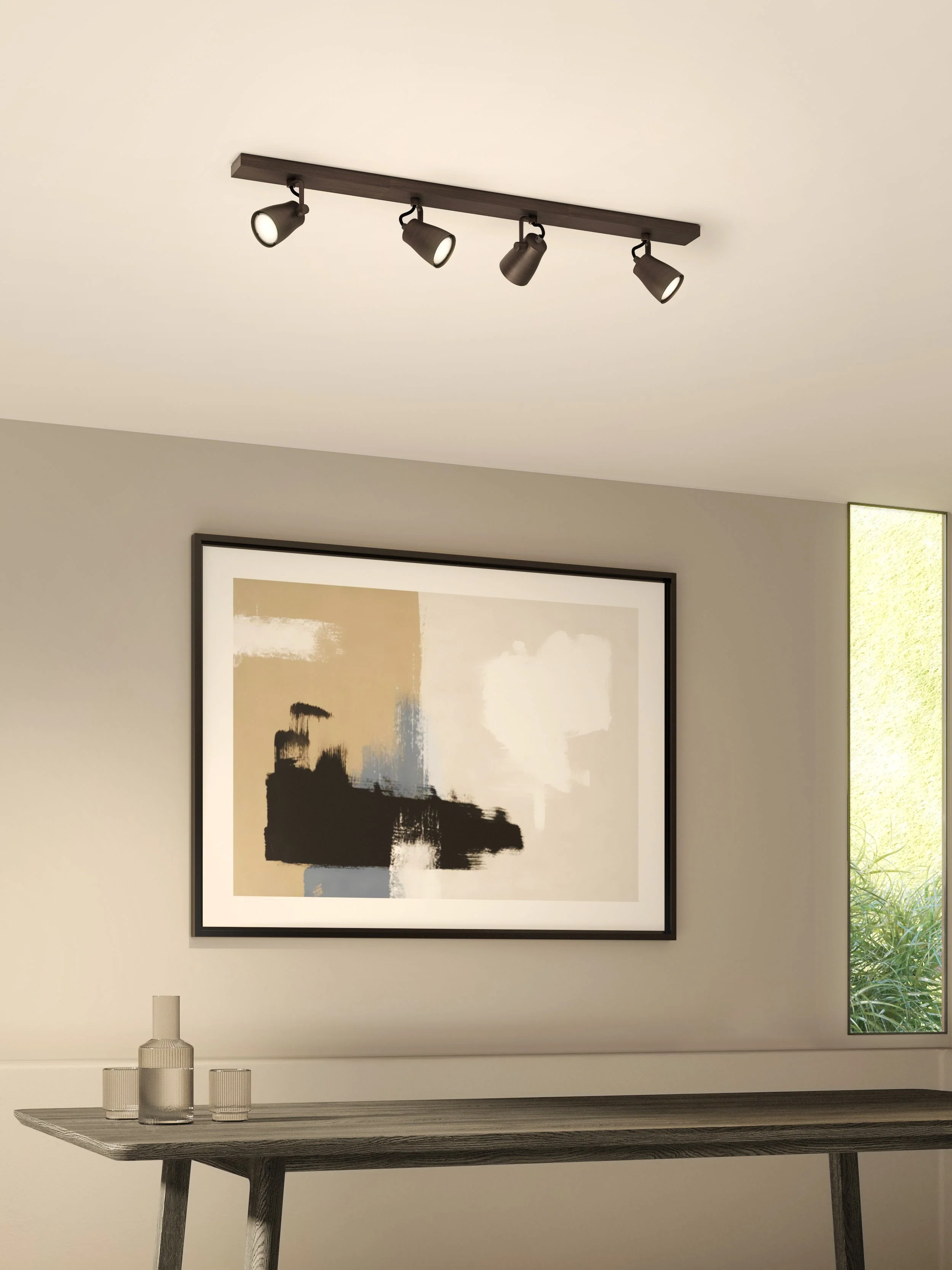 Juno Triple/Four Bar Indoor Spotlight in Bronze/Matt Brushed Brass GU10 IP20 - Image 6