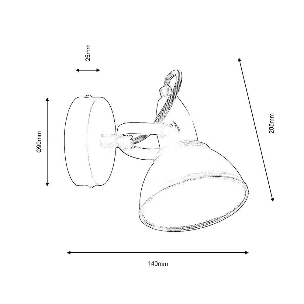 Jurva Single Spotlight - Sanded Black/White - Image 2