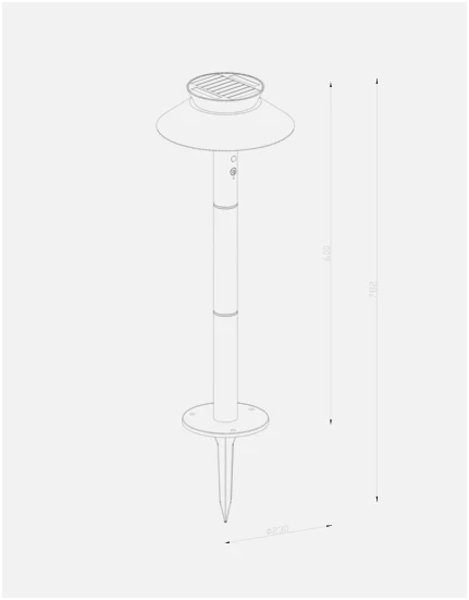 Justina Solar Garden Light- Anthracite/ Black - Image 3