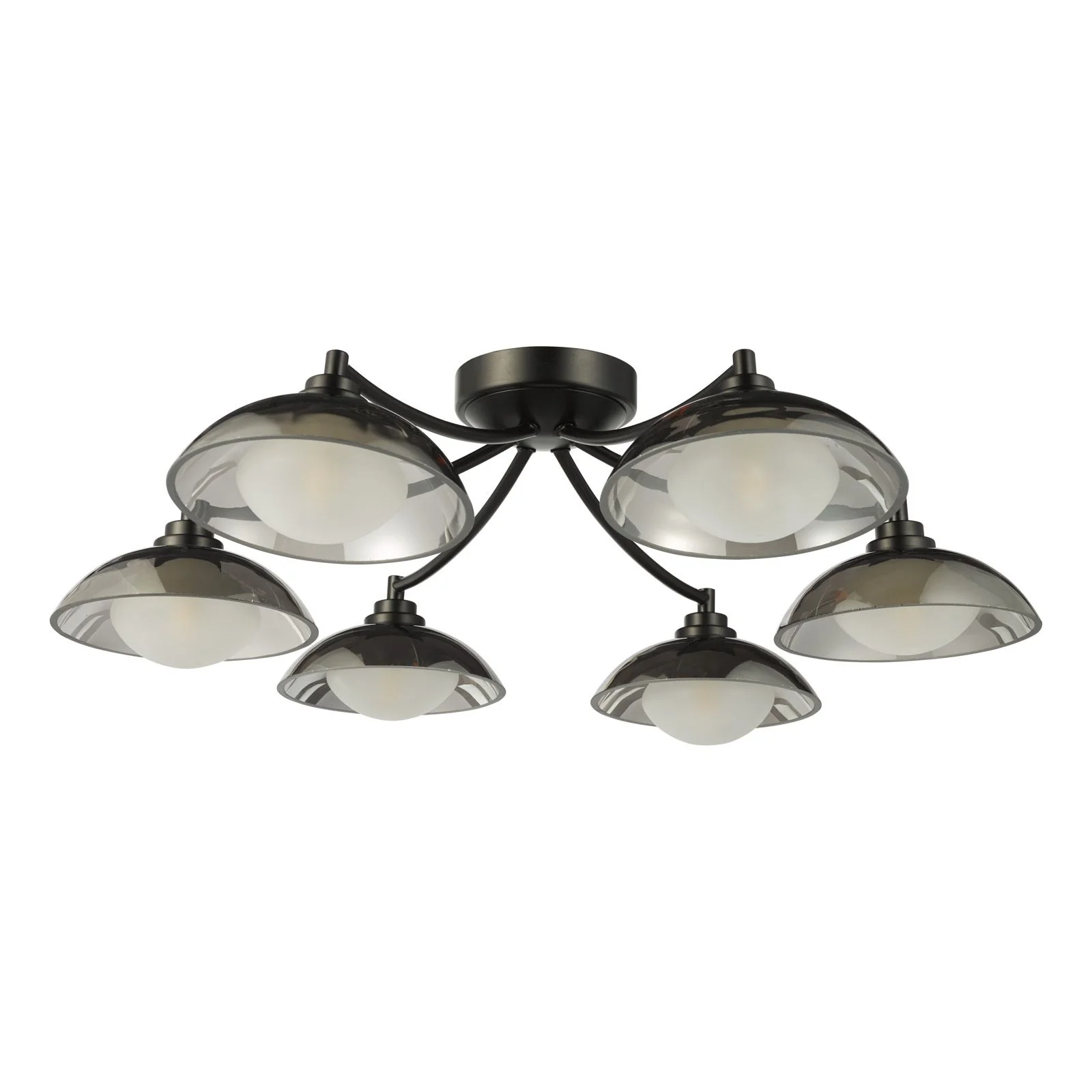 Kadience 3/6 Semi-Flush Light - Satin Black and Smoked Glass - Image 2