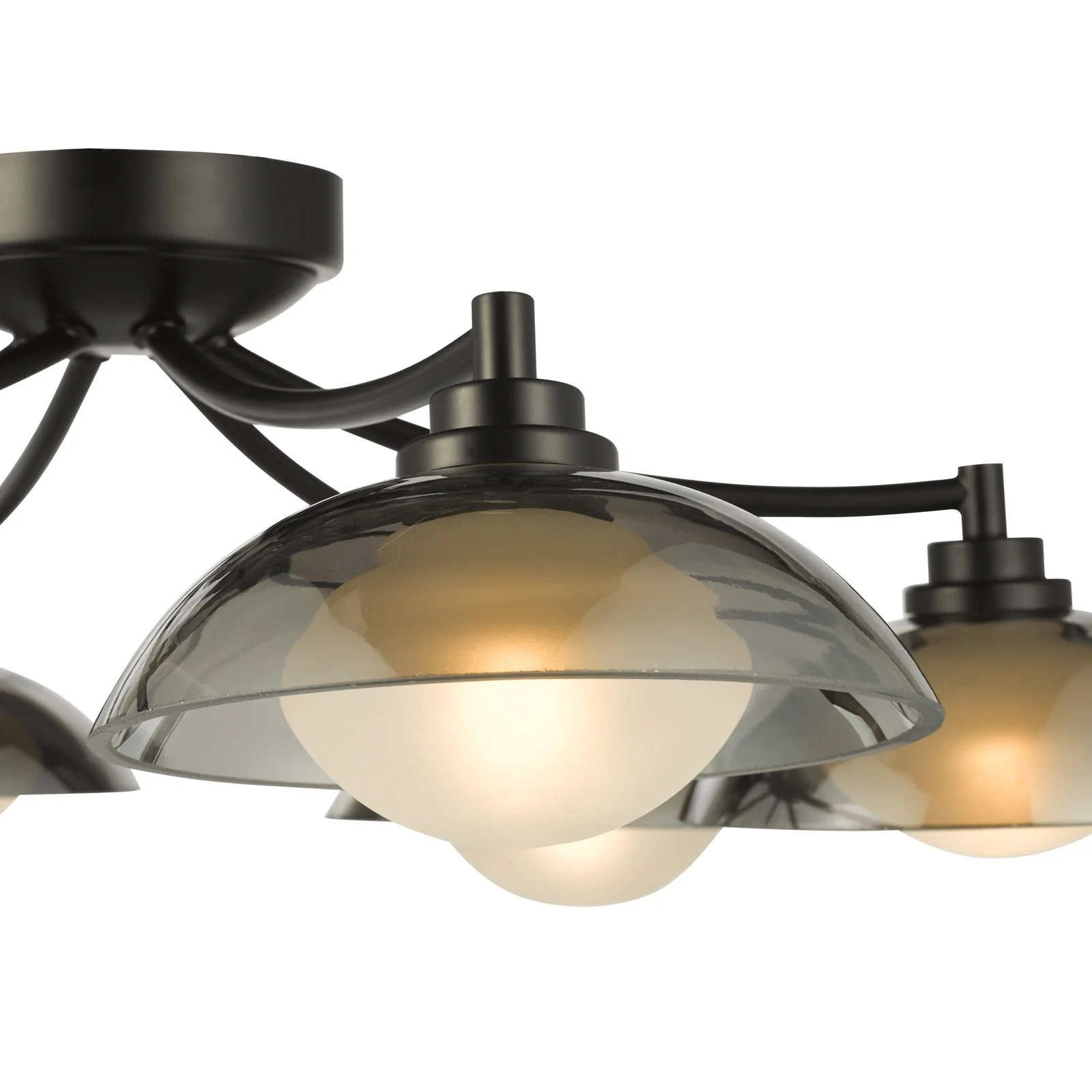 Kadience 3/6 Semi-Flush Light - Satin Black and Smoked Glass - Image 3