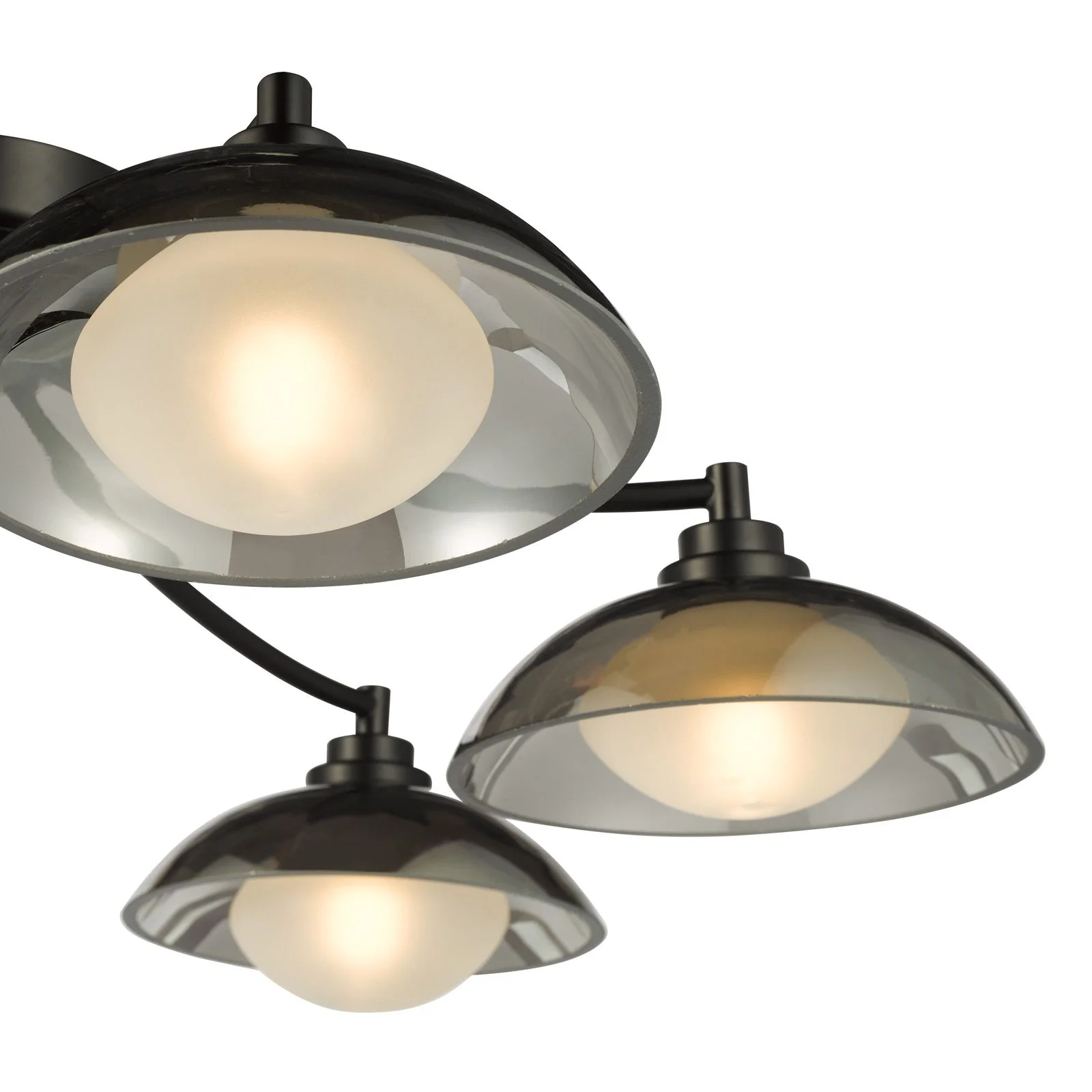 Kadience 3/6 Semi-Flush Light - Satin Black and Smoked Glass - Image 4