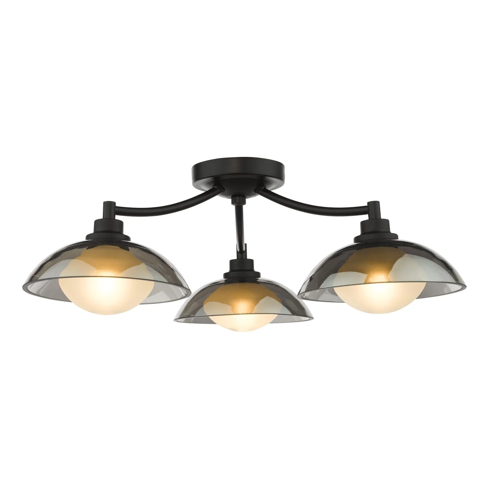 Kadience 3/6 Semi-Flush Light - Satin Black and Smoked Glass - Image 5