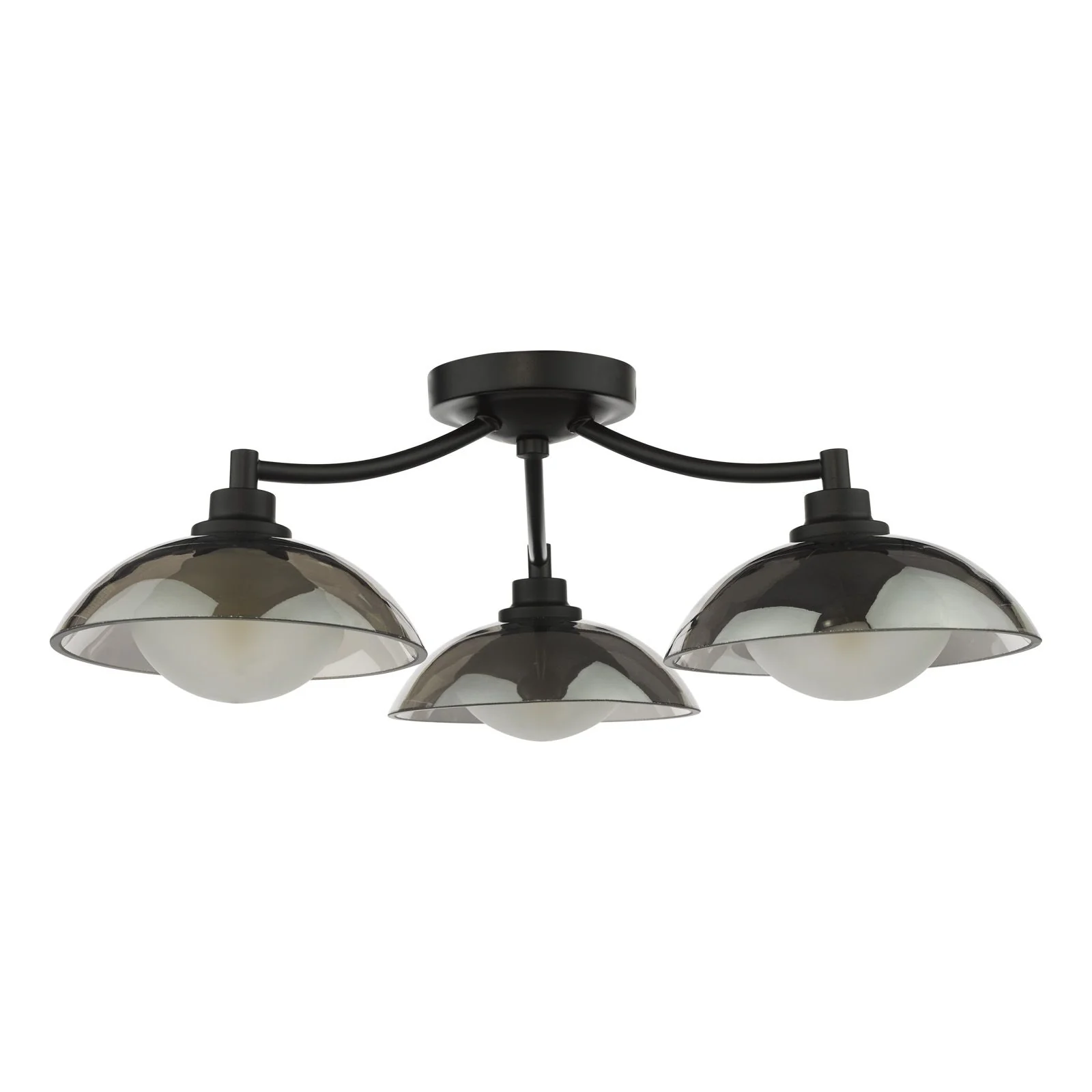 Kadience 3/6 Semi-Flush Light - Satin Black and Smoked Glass - Image 6