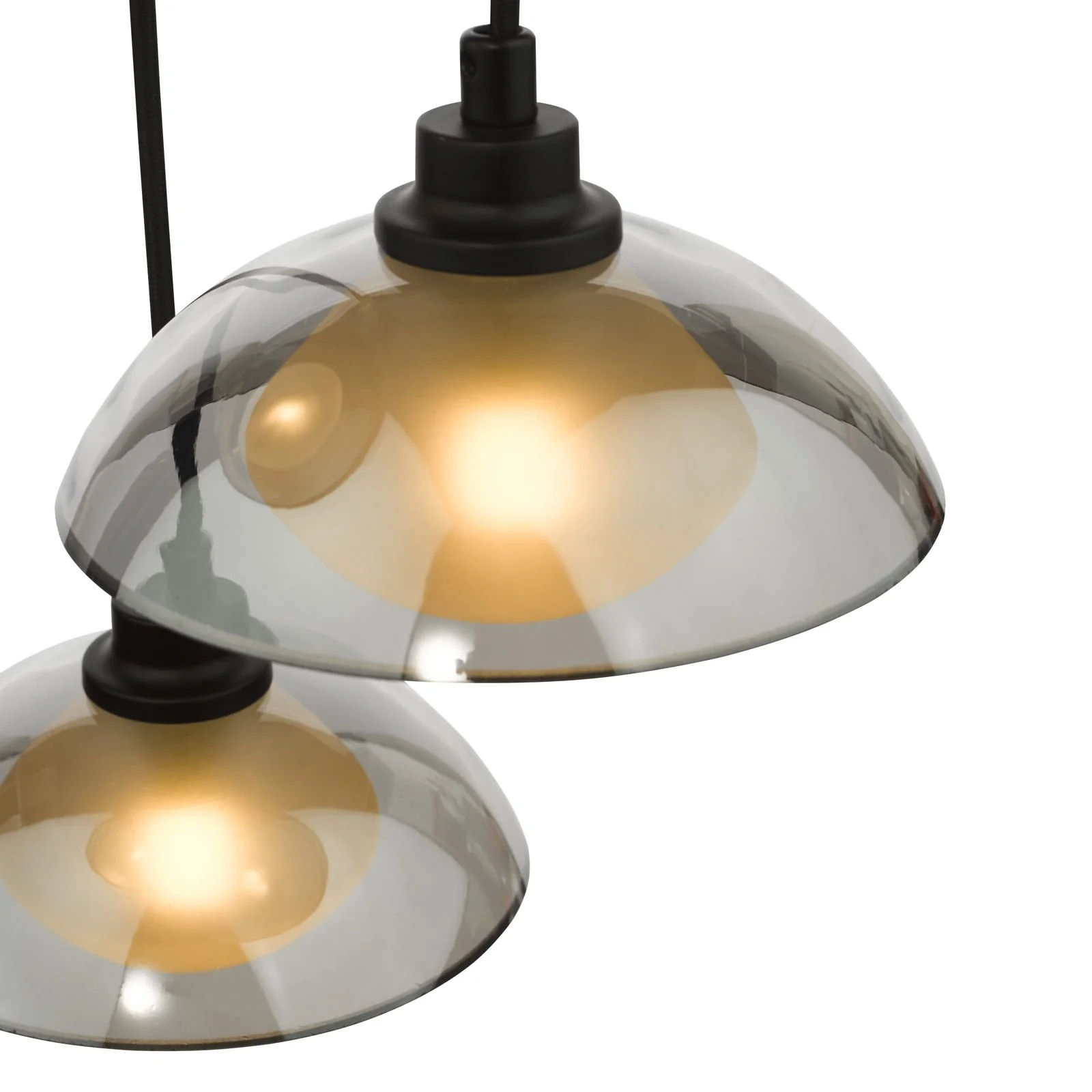 Kadience 3 Light Cluster Pendant- Satin Black and Smoked Glass - Image 4