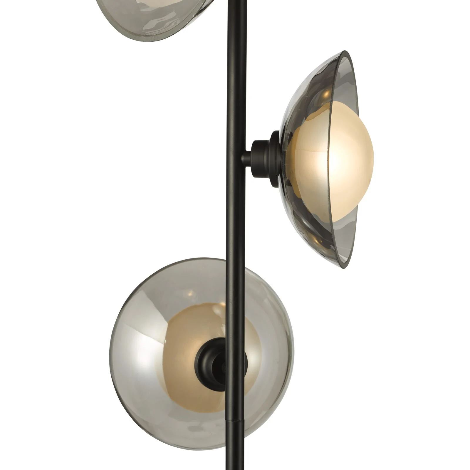 Kadience 3 Light Floor Lamp- Satin Black and Smoked Glass - Image 3