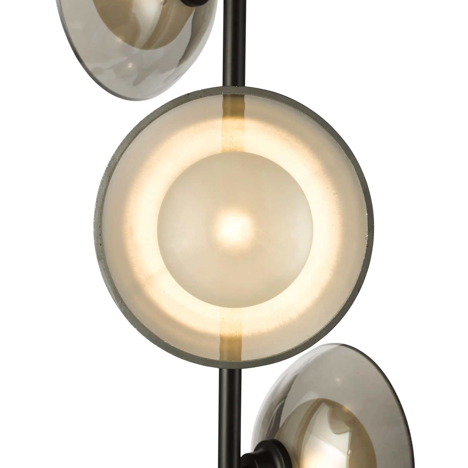 Kadience 3 Light Floor Lamp- Satin Black and Smoked Glass - Image 4