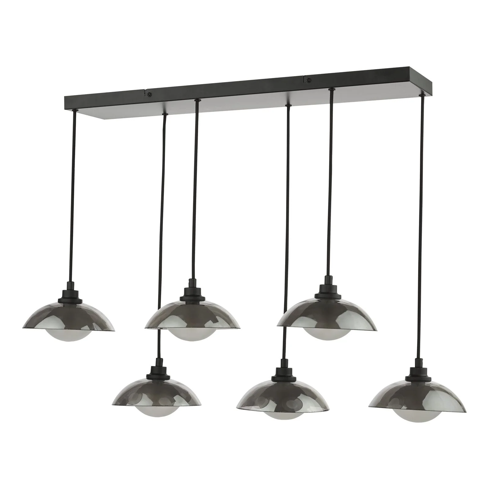 Kadience 6 Light Bar Pendant-  Satin Black and Smoked Glass - Image 2