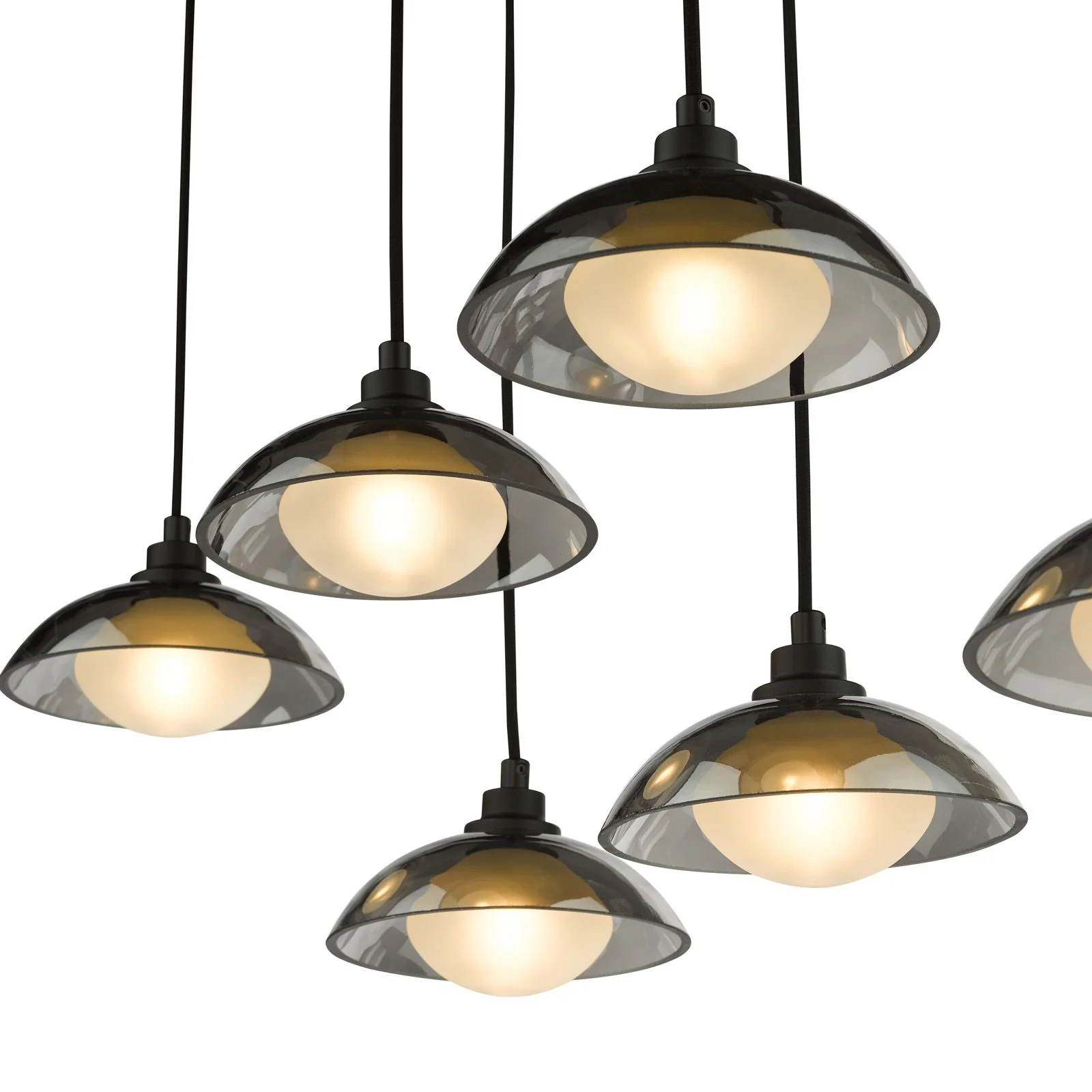 Kadience 6 Light Bar Pendant-  Satin Black and Smoked Glass - Image 4