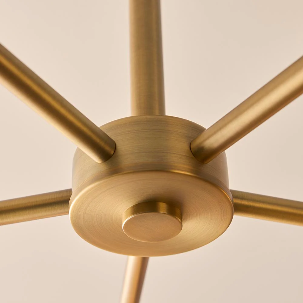 Kairo 3/5lt Semi Flush Ceiling Light - Antique Brass w Alabaster Finish - Image 13