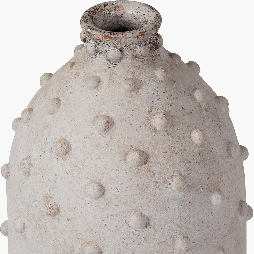 Kali Textured Dot Grey Stoneware Vase - Grey/Light Grey - Image 8