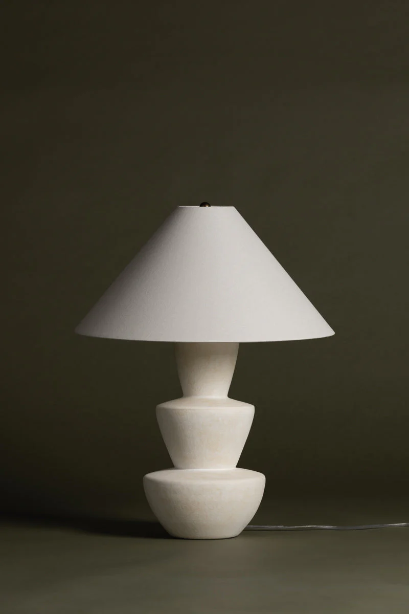 Kamas 1Lt Table Lamp - Ceramic Ivory & Brass - Image 3