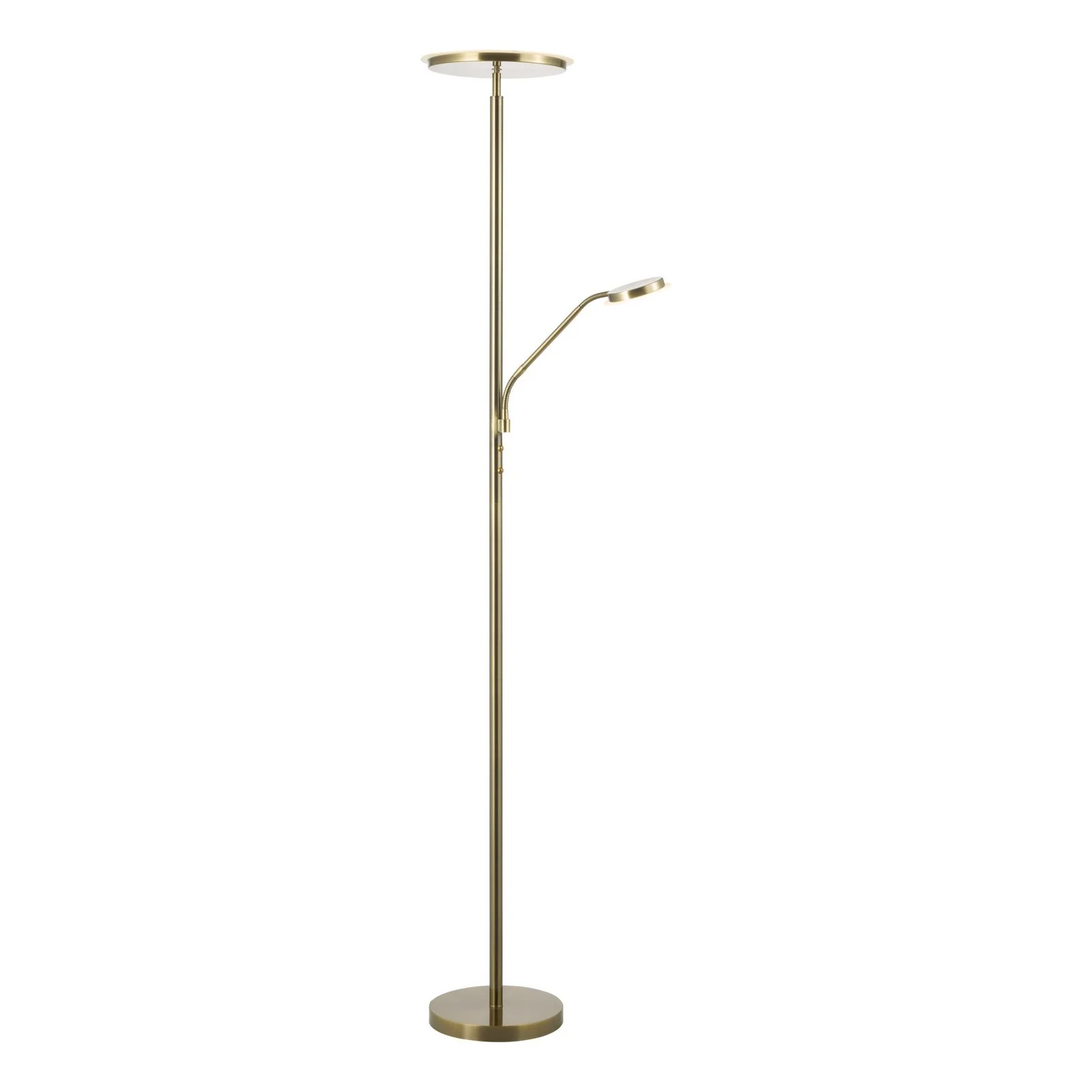 Kamika LED Mother & Child Floor Lamp- Satin Chrome/ Antique Brass - Image 5