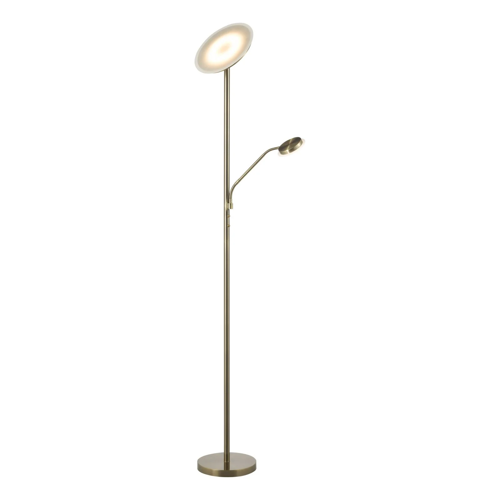 Kamika LED Mother & Child Floor Lamp- Satin Chrome/ Antique Brass - Image 6