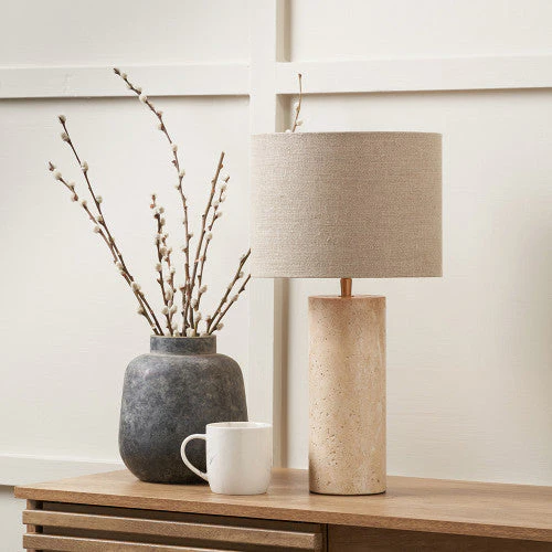 Kanoa Limestone Cylinder Table Lamp - Image 7