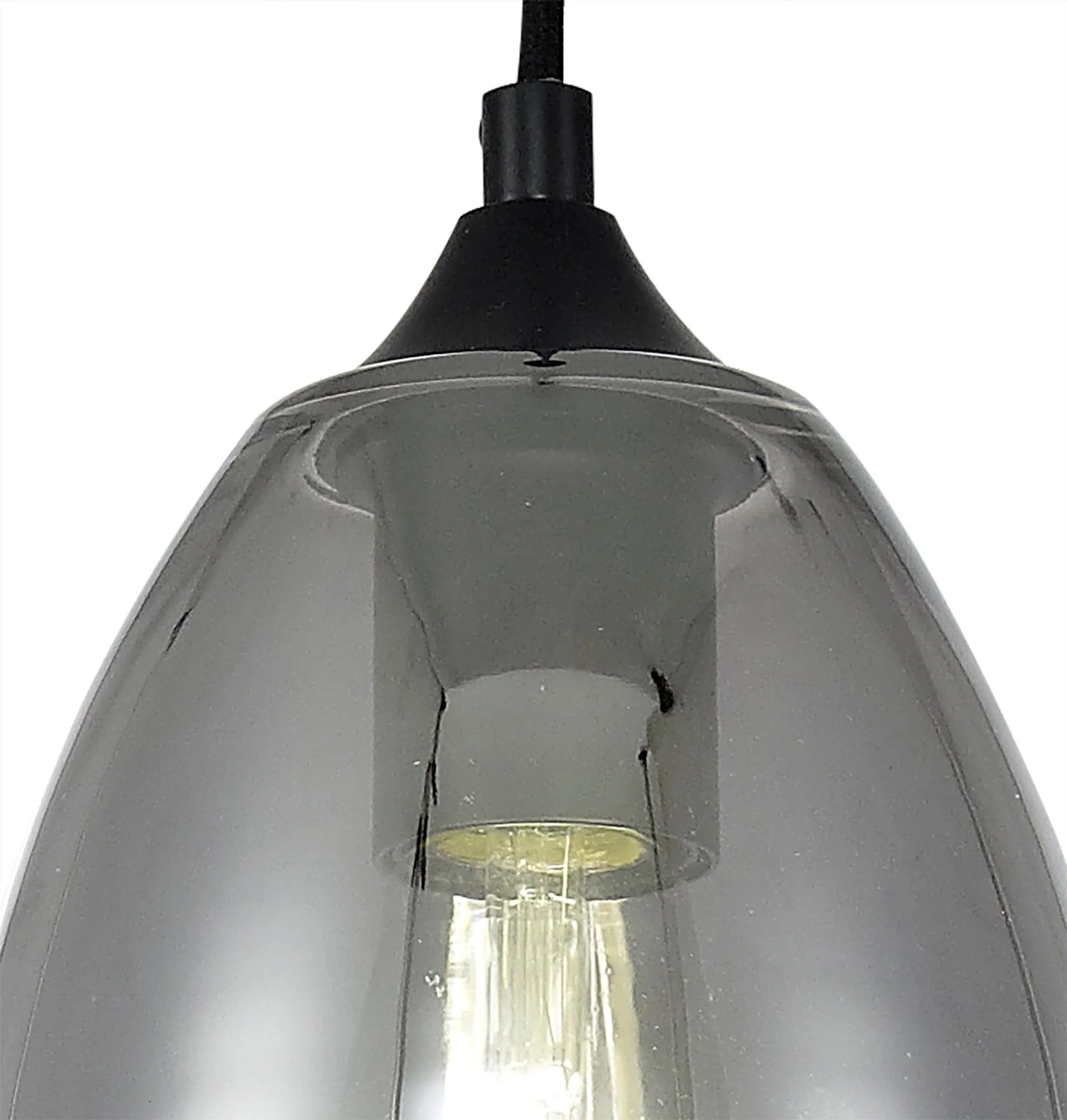 Kansas Pendant 1lt Cone/Dome, Small/Medium, Smoked Black/Anique Brass - Image 8